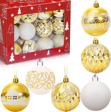 36 Pcs 2.76 Inch Christmas Ball Ornaments Christmas Tree Hanging Decoration Plastic Xmas Balls Set with Gift Box for Holiday Xmas Tree Wreath Garland Home Outdoor Decor